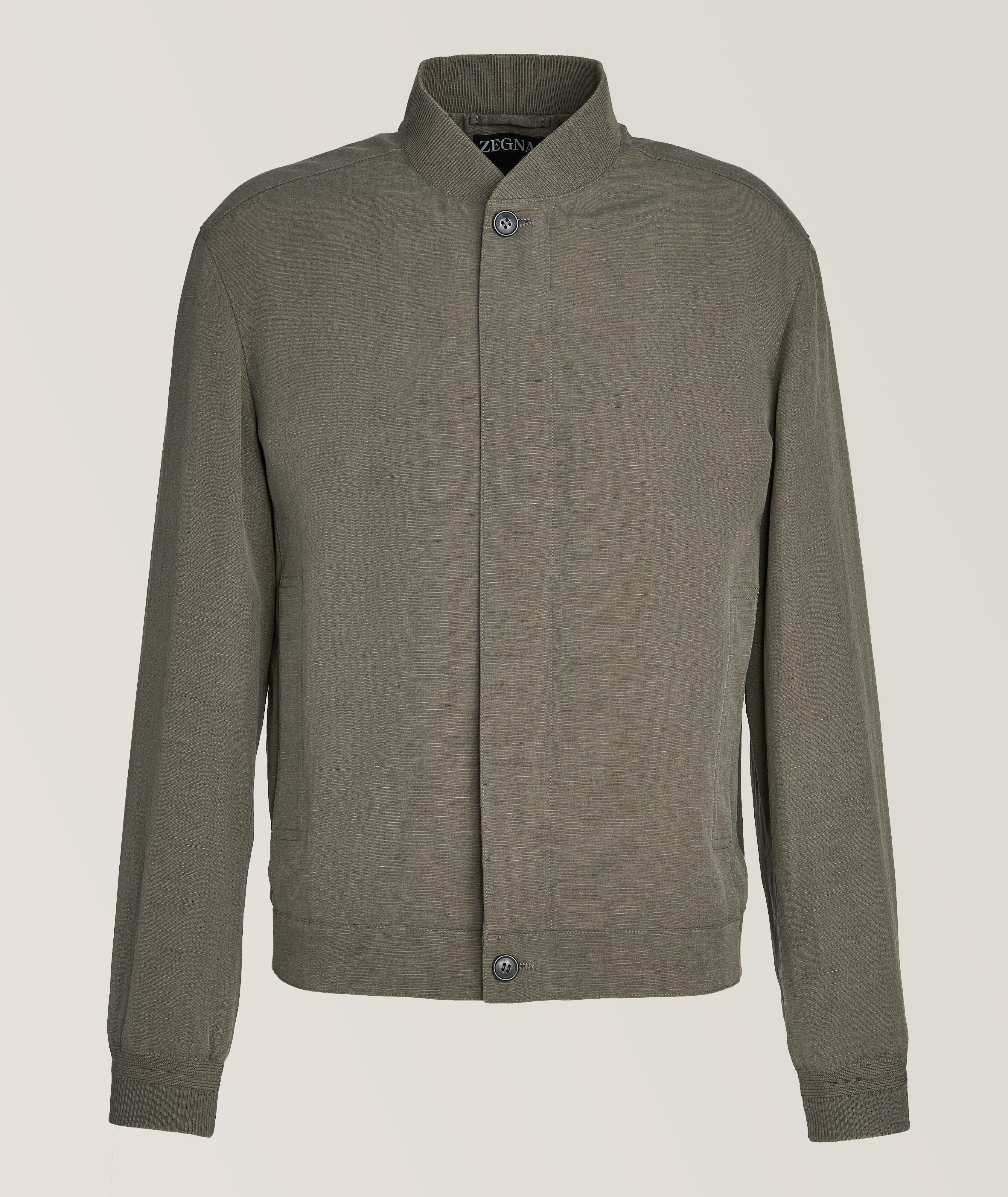 ZEGNA Silk-Linen Bomber in Green for Men Lyst Canada