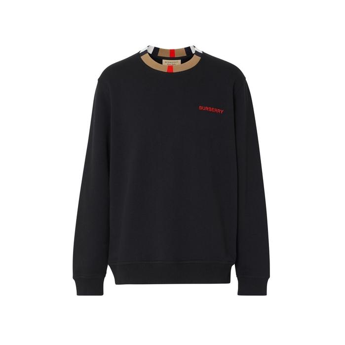 Burberry stripe detail jersey hoodie hotsell