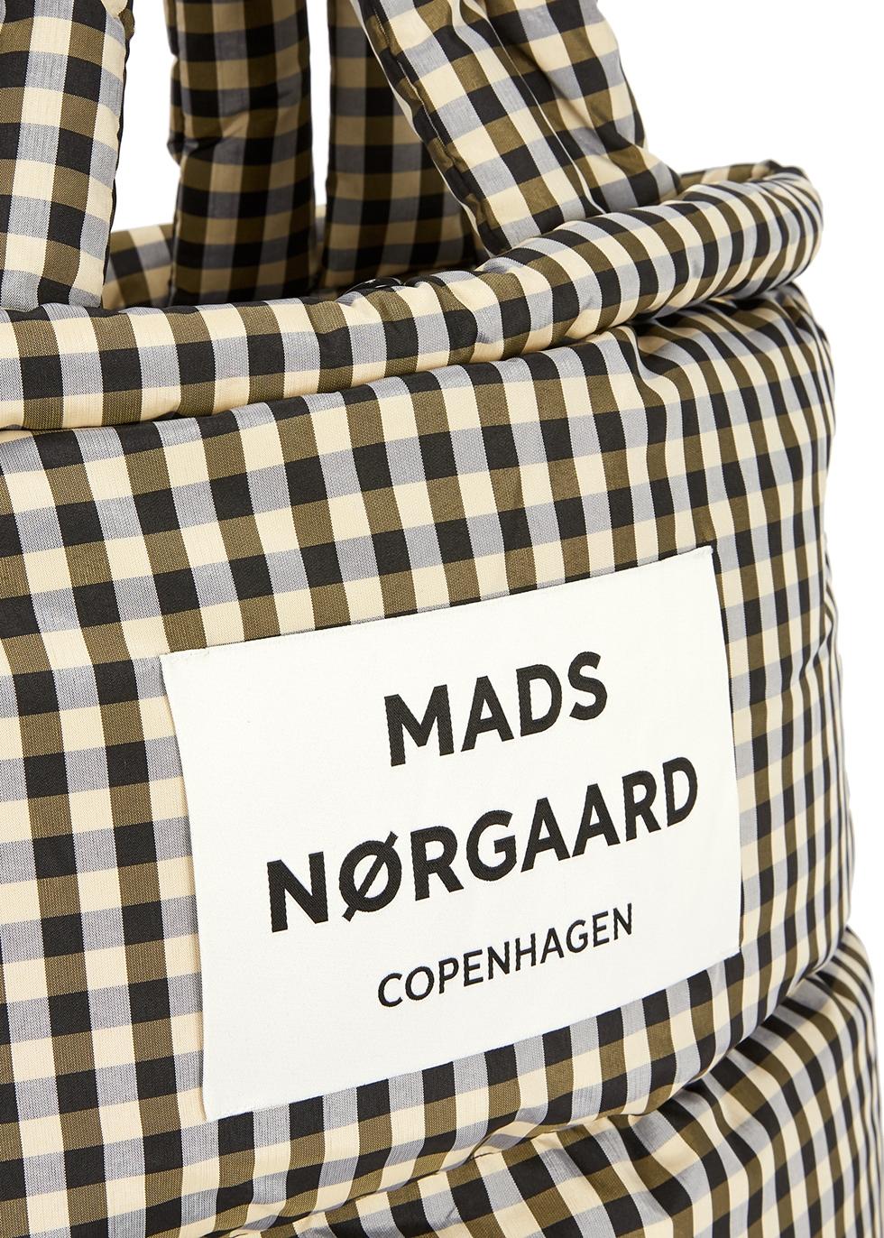 Mads Nørgaard Pillow Checked Shell Tote in Natural | Lyst