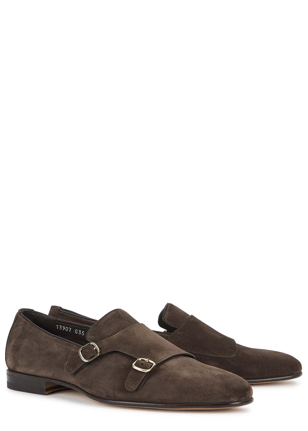 suede monk strap shoes