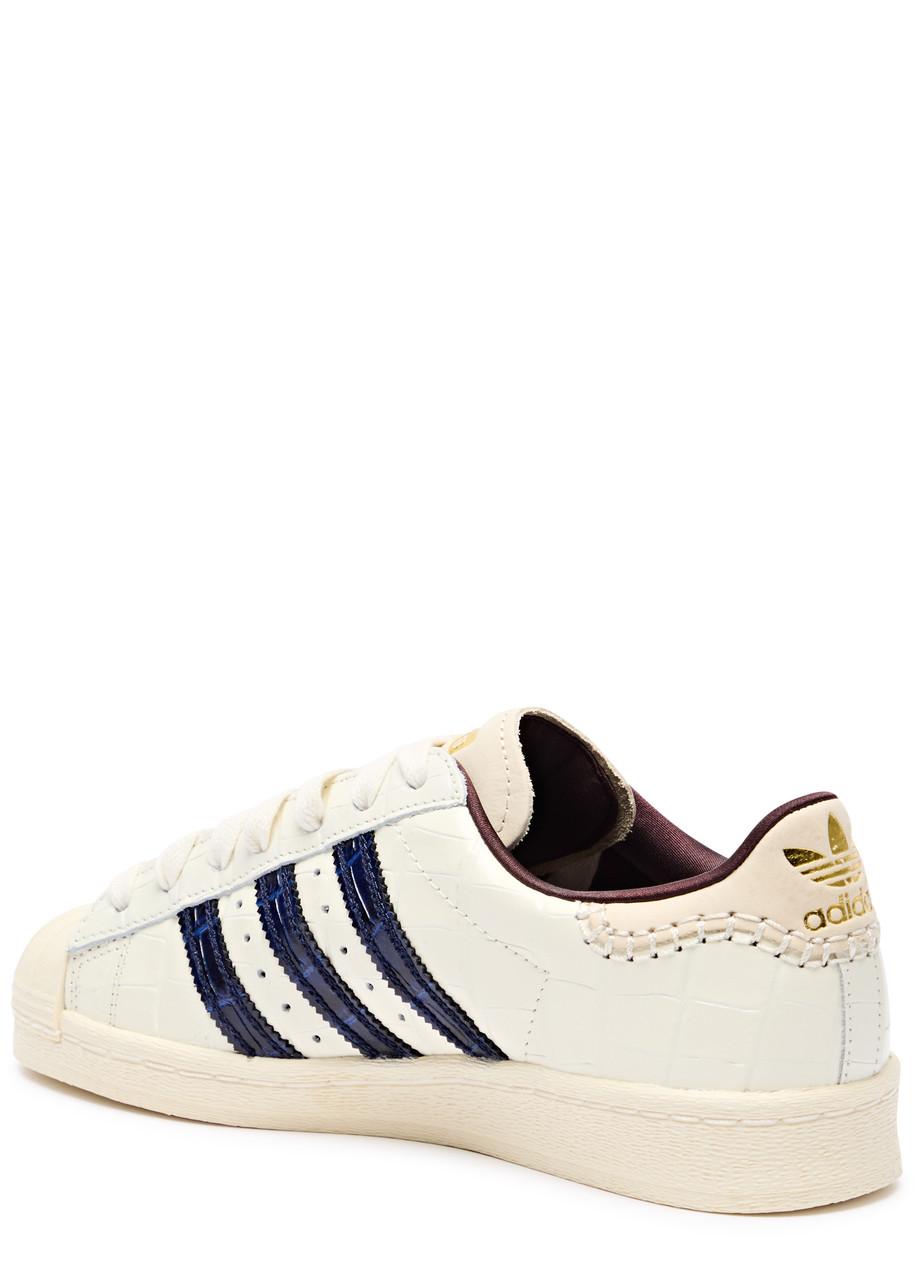 adidas Superstar Crocodile Effect Leather Sneakers in White Lyst