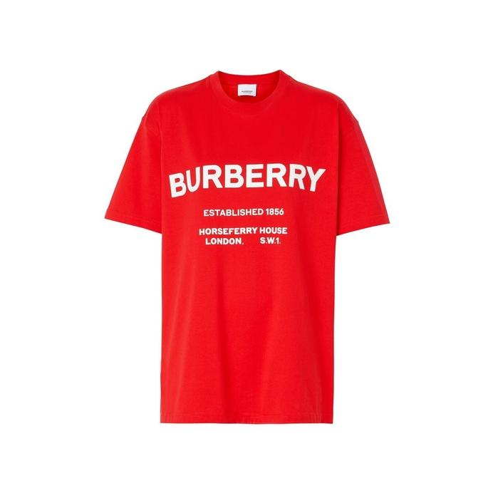 Burberry Horseferry Print Cotton Oversized T-shirt in Bright Red (Red) -  Lyst
