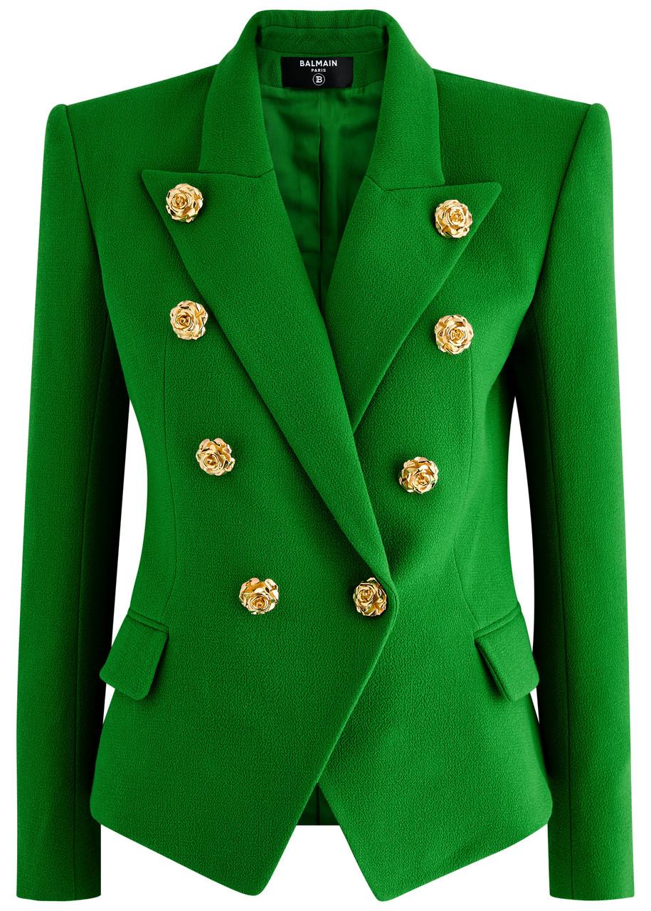 Balmain Blazer With Closed Lapels, in Green | Lyst Balmain Blazer With Closed Lapels, in Green | Lyst