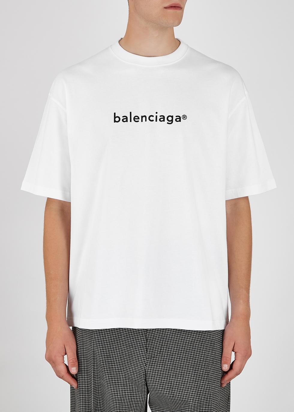 Balenciaga Copyright Logo-print Cotton T-shirt in White for Men - Lyst
