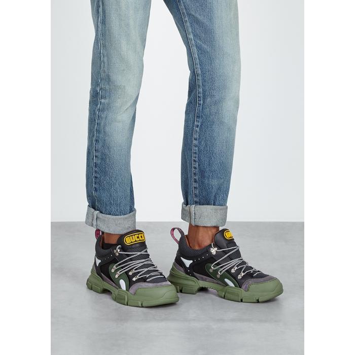 Gucci Rubber Flashtrek Sneakers in Green (Black) for Men | Lyst