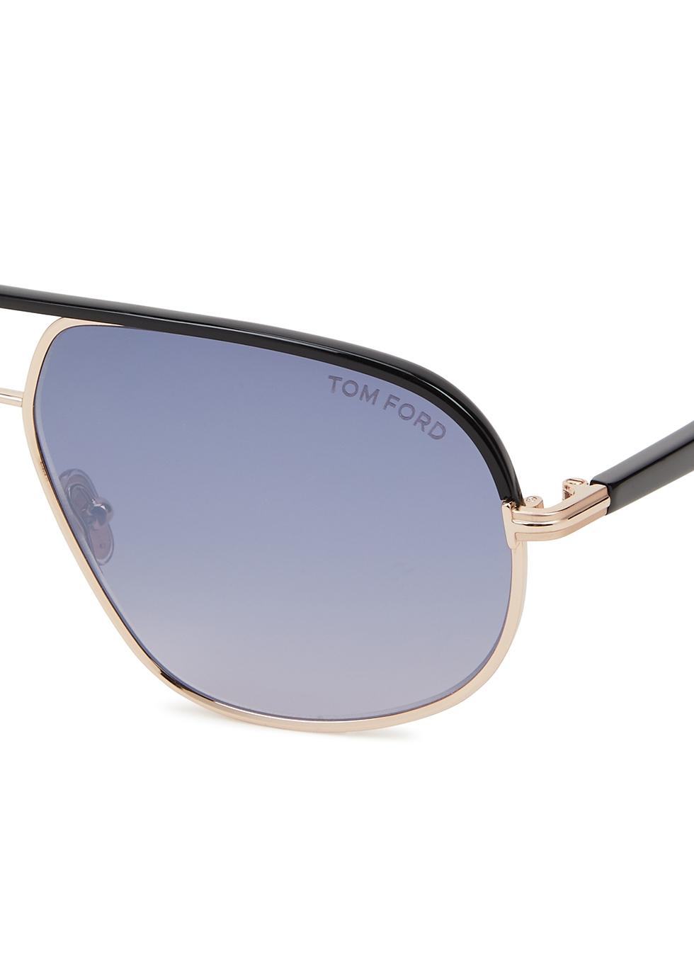 Tom Ford Maxwell Mirrored Aviator-style Sunglasses in Blue for Men | Lyst