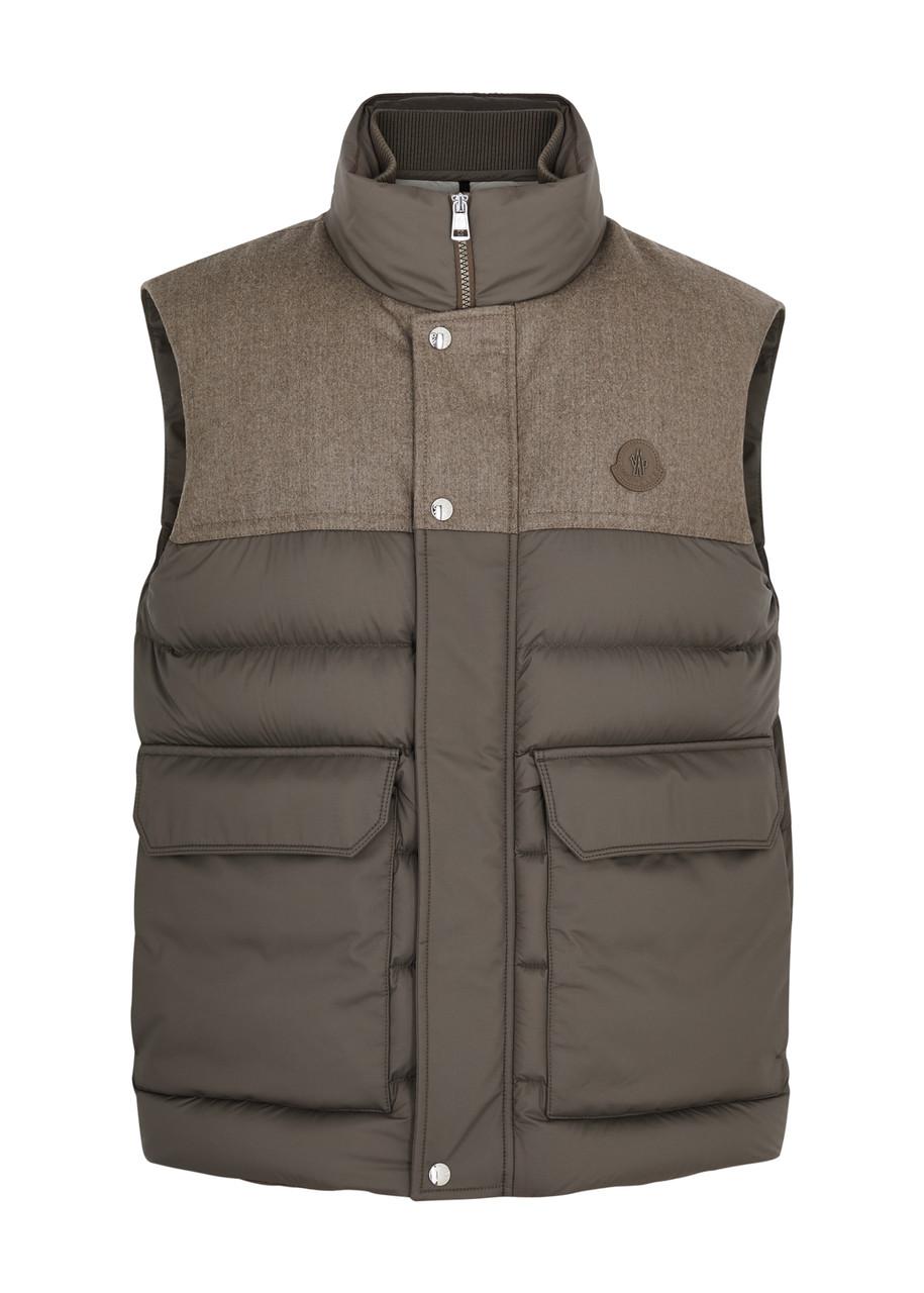 Moncler Rance Panelled Quilted Shell Gilet in Brown for Men Lyst UK
