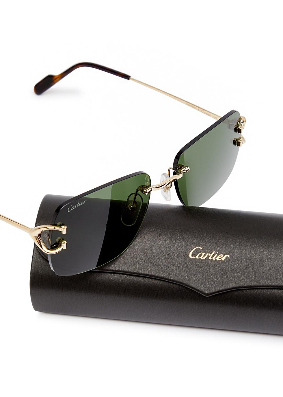 Cartier Signature C De Rectangle-frame Sunglasses in Green for Men | Lyst