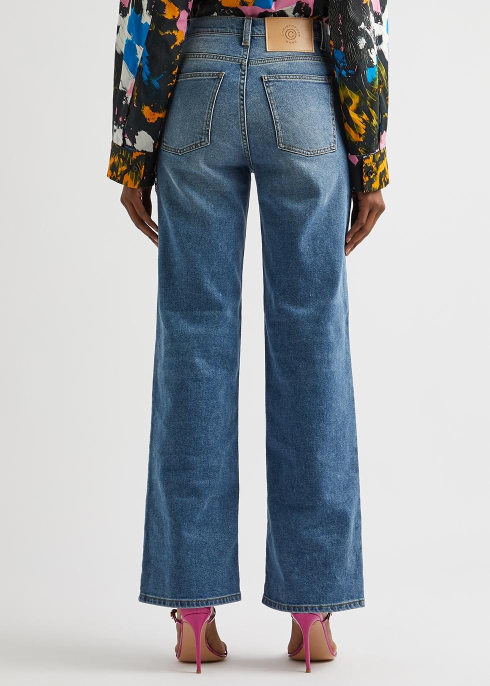 Christopher Kane Chain-embellished Straight-leg Jeans in Blue | Lyst