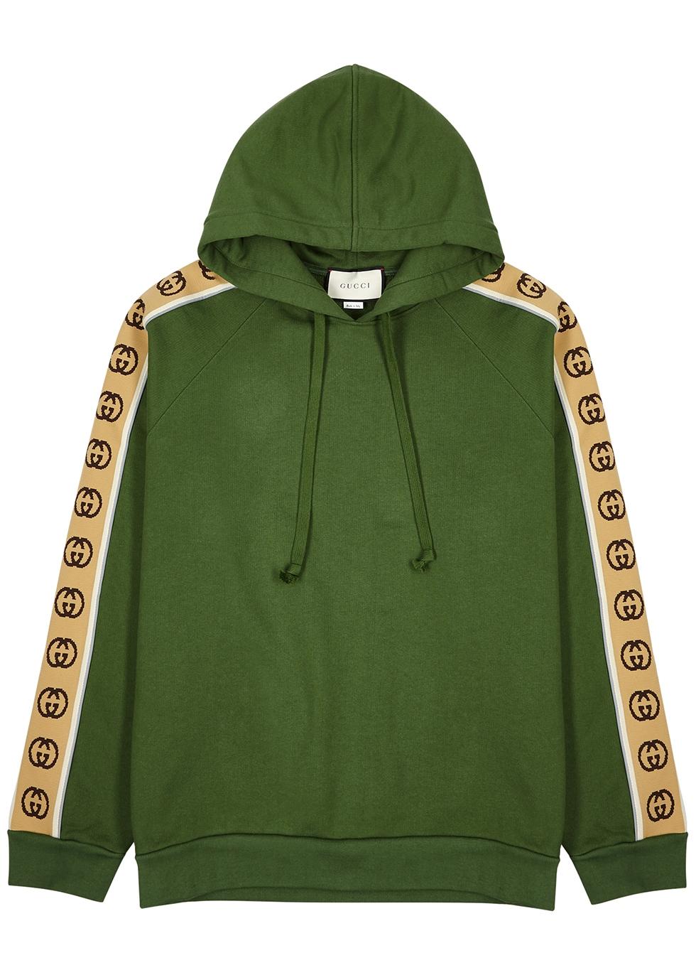 Gucci Green GG-striped Cotton Sweatshirt for Men - Lyst