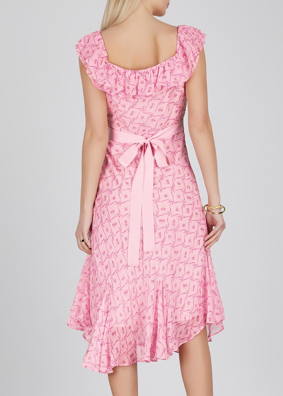 LoveShackFancy Faith Floralprint Silkchiffon Dress in Pink Lyst