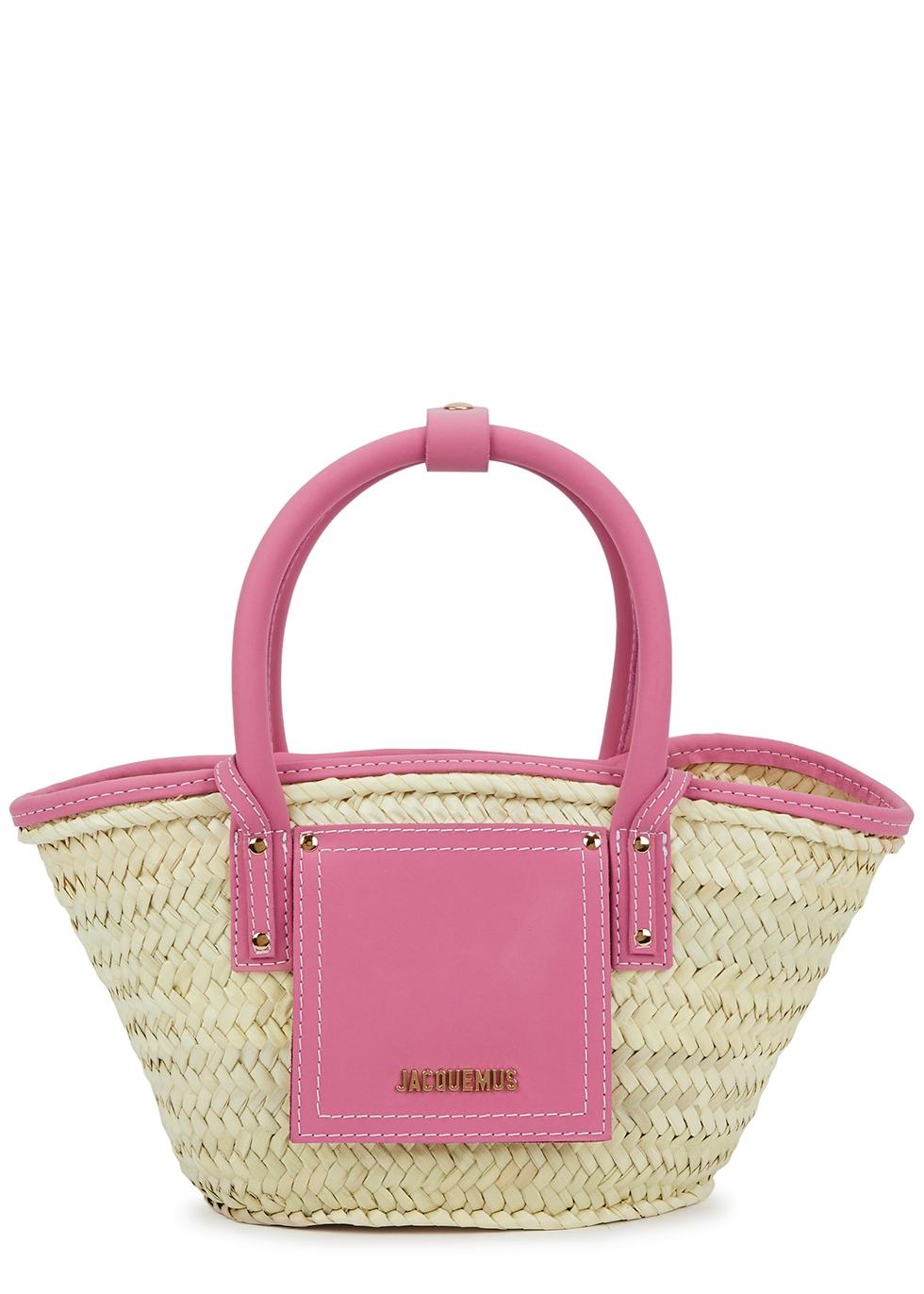 Jacquemus Le Petit Panier Soli Raffia Basket Bag in Pink | Lyst