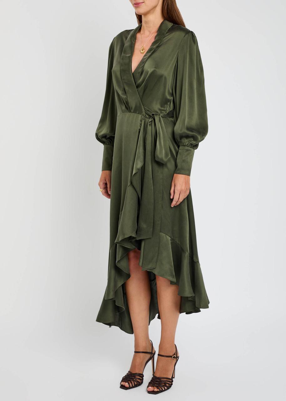 zimmermann emerald green dress Zimmermann Silk Wrap Dress Zimmermann Emerald Green Dress Zimmerman Devi Zimmerman  Green Dress Zimmermann Devi Wrap
