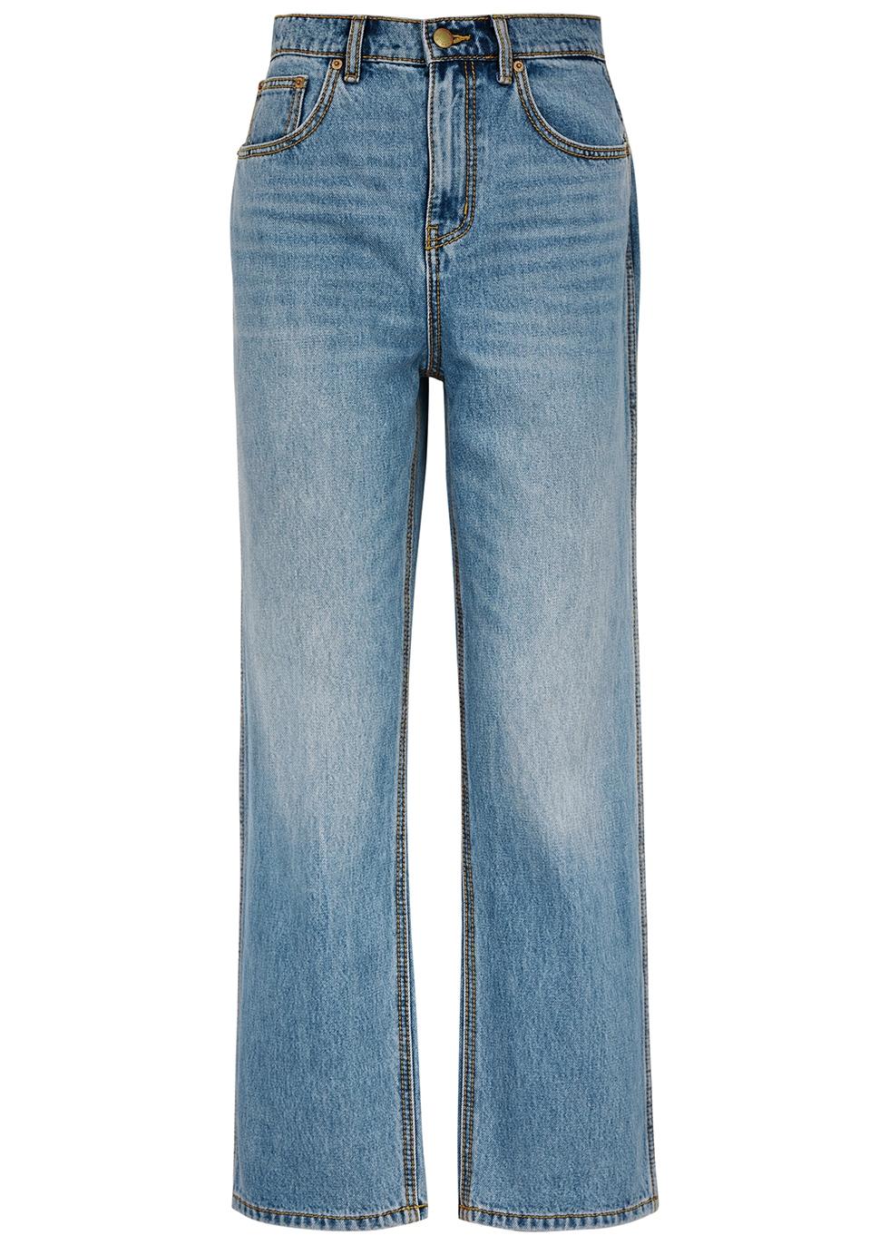Tory Burch High-rise Straight-leg Jeans in Blue | Lyst