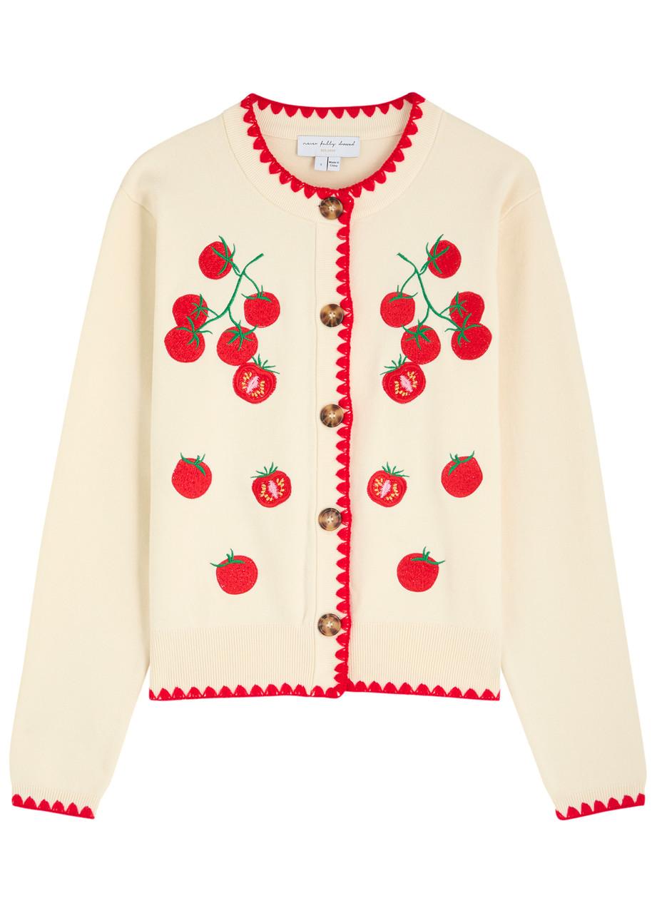 strapless open back dress Never Fully Dressed Cream Western Martha Cardigan
