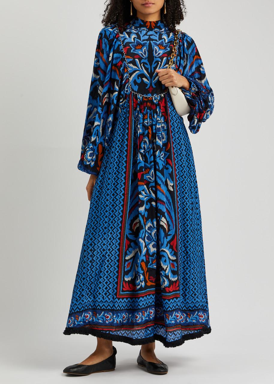 white long sleeve casual maxi dress White Bohemian Chiffon Maxi Dress