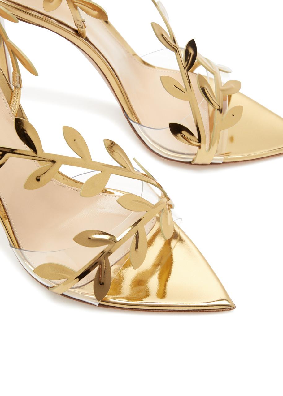 Gianvito Rossi Flavia 105 Metallic Leather Sandals | Lyst