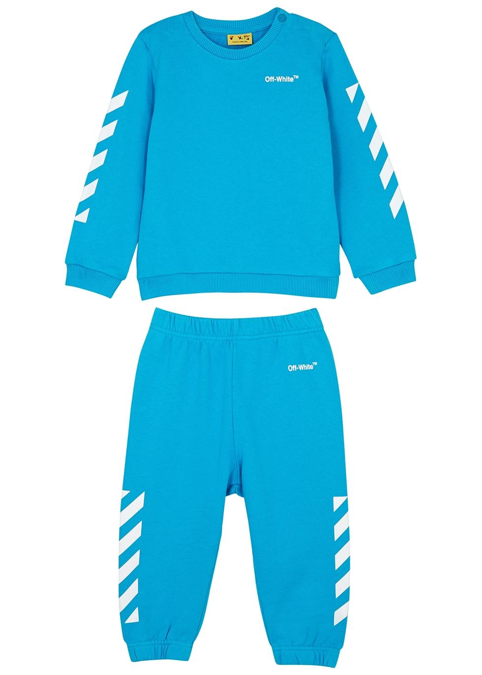 Off-White c/o Virgil Abloh Kids Helvetica Cotton Tracksuit in Blue | Lyst