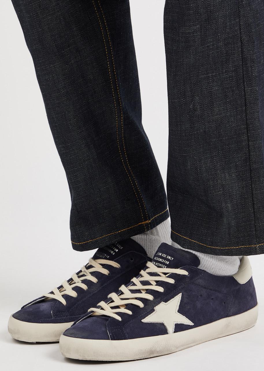 Blue Suede Golden Goose Ball Star Mens Golden Goose Men Blue Star