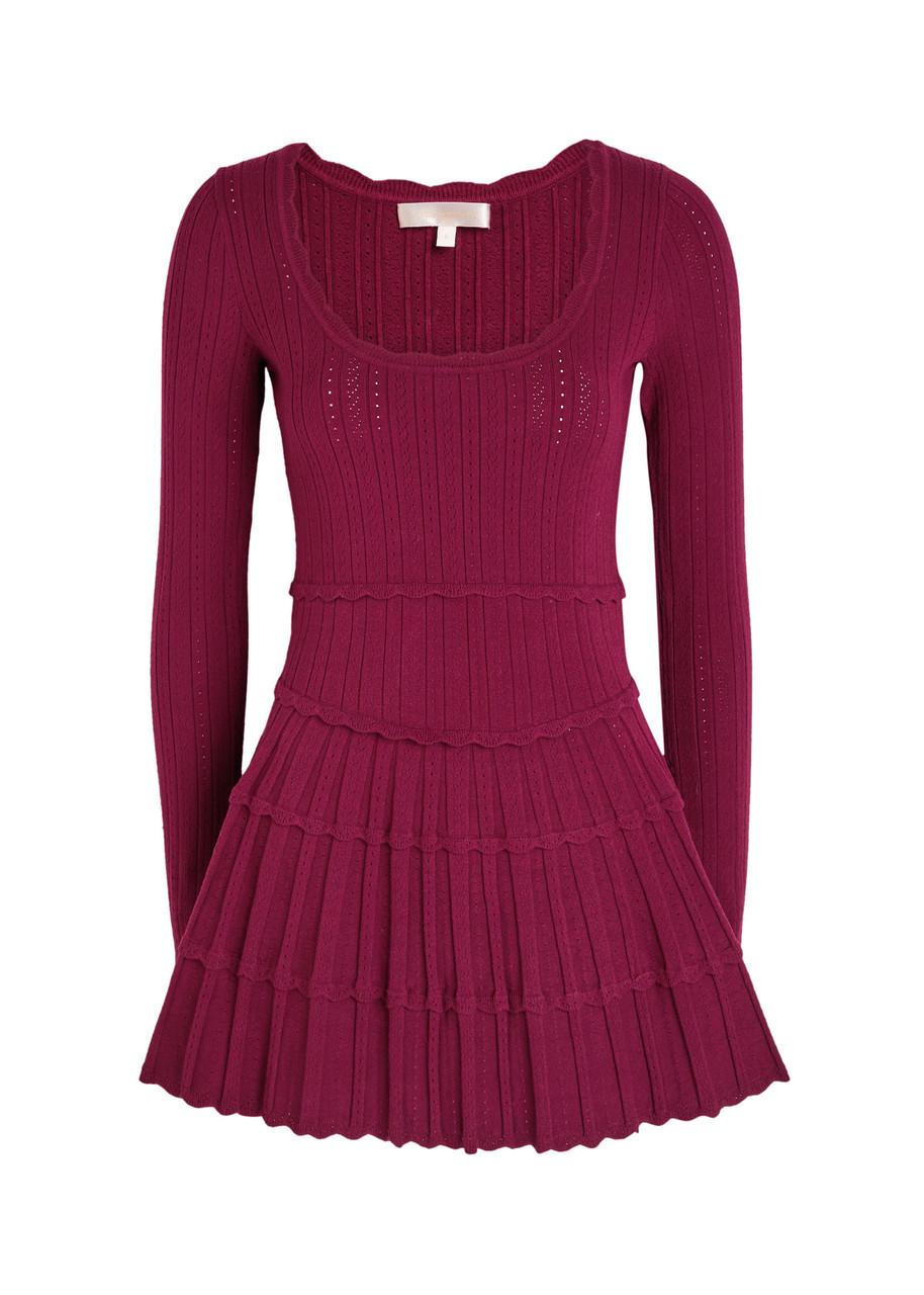 love shack fancy knit dress Elisavette Striped Stretch Knit Mini Dress