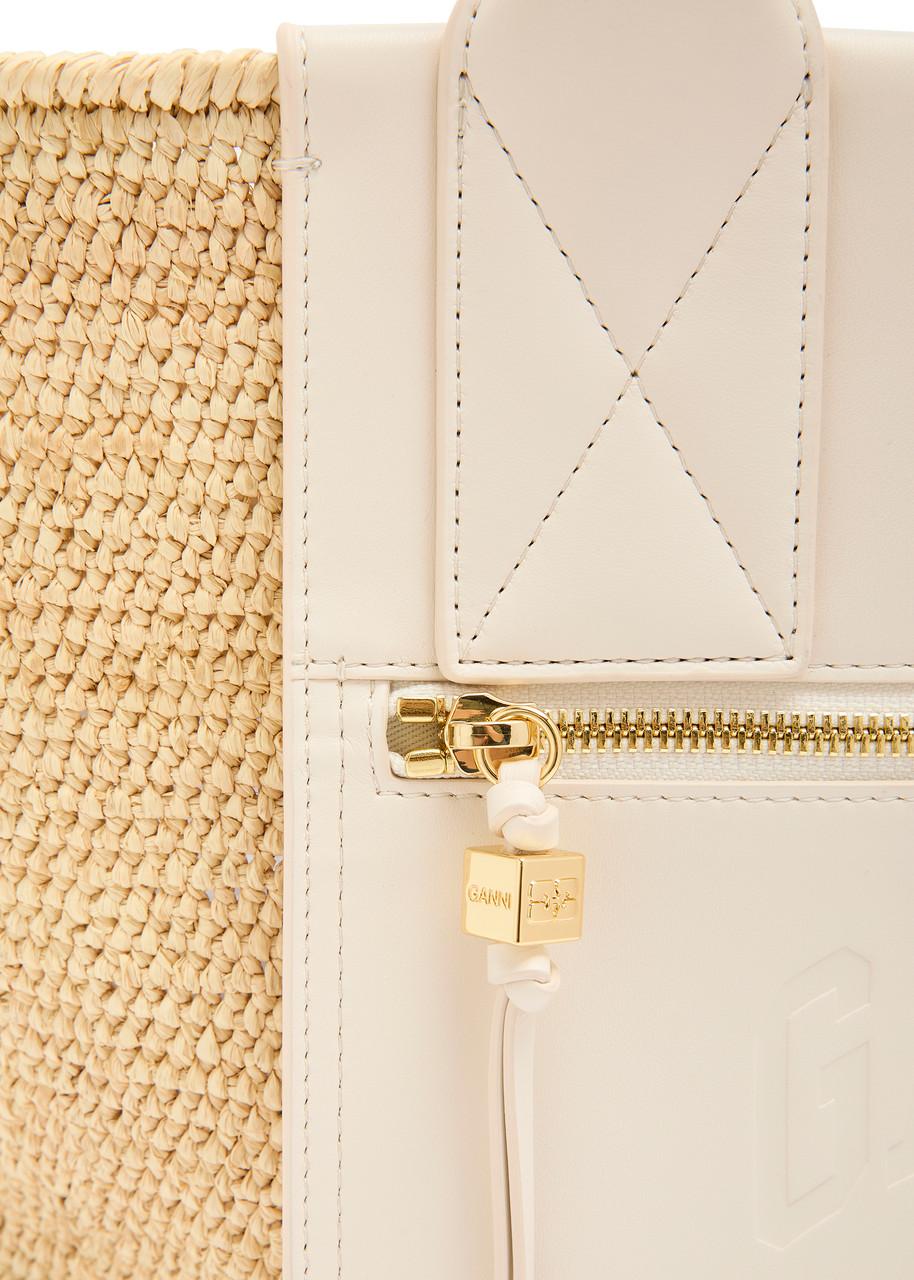 【関税込み】Easy Medium Shopper Bag - Ganni - Raffia - White Ganni Medium Easy Shopper Raffia Tote Bag | Saks Fifth Avenue