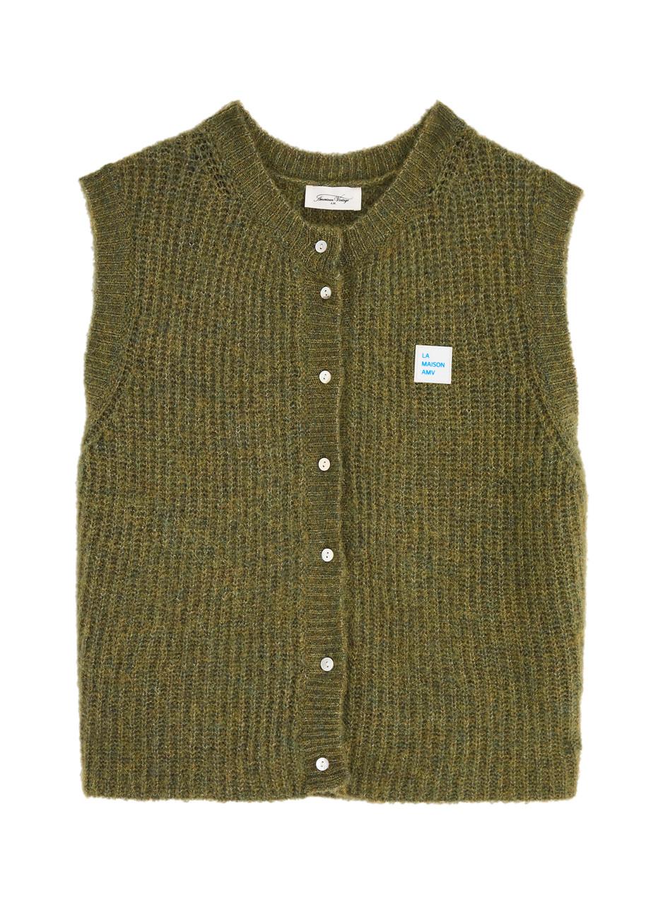 American Vintage East Logo Ribbed-Knit Vest in Green | Lyst