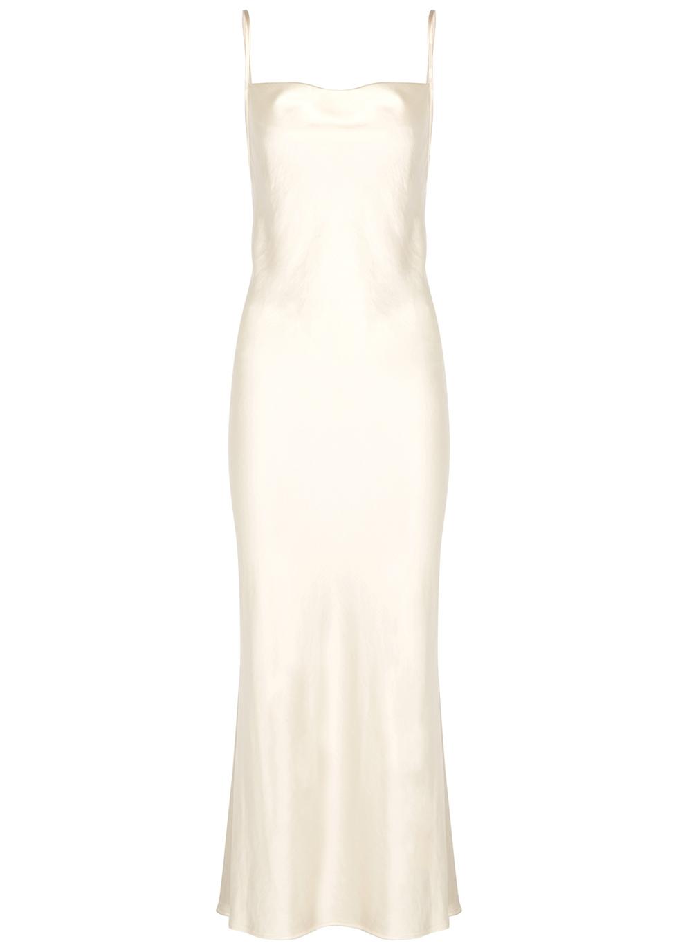 Bridge Mireille Ivory Satin Maxi Dress ...