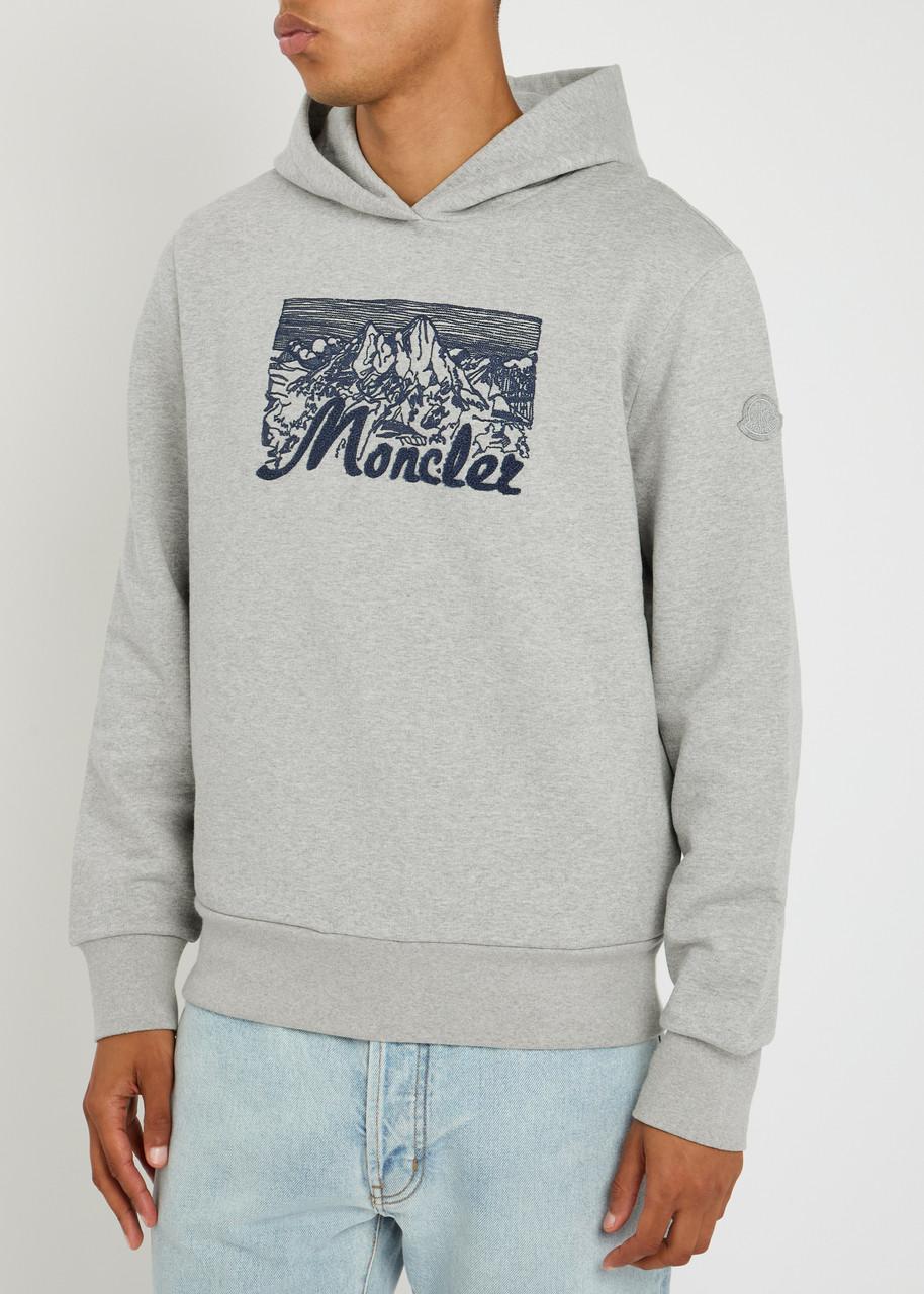 Moncler Grenoble★Embroidered Mountain Logo Cotton Hoodie Moncler Grenoble Embroidered Mountain Logo Cotton Hoodie