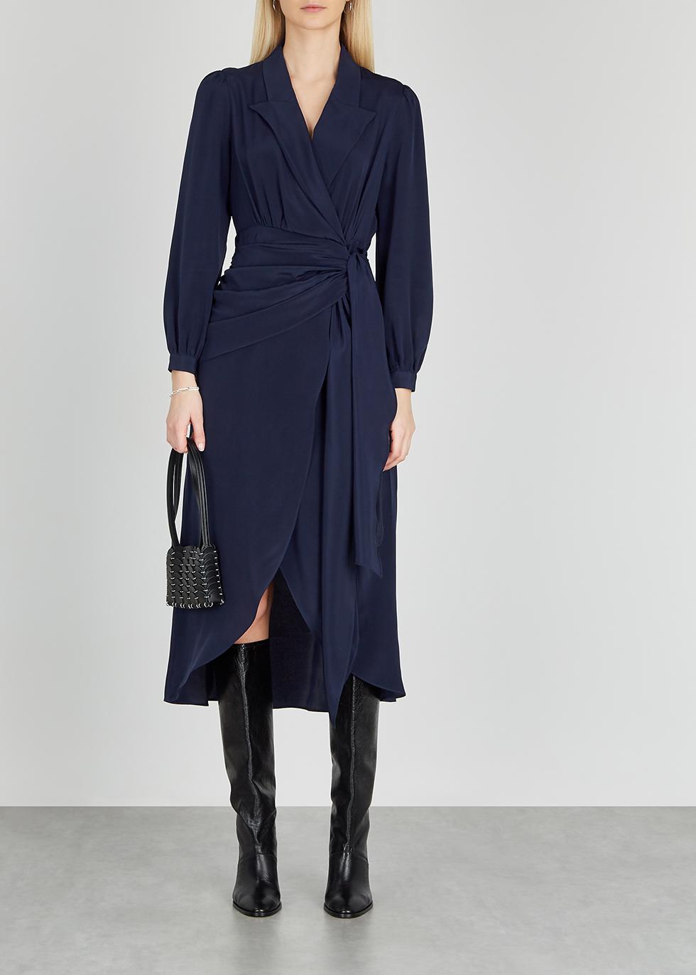 Diane von Furstenberg Stella Navy Silk 