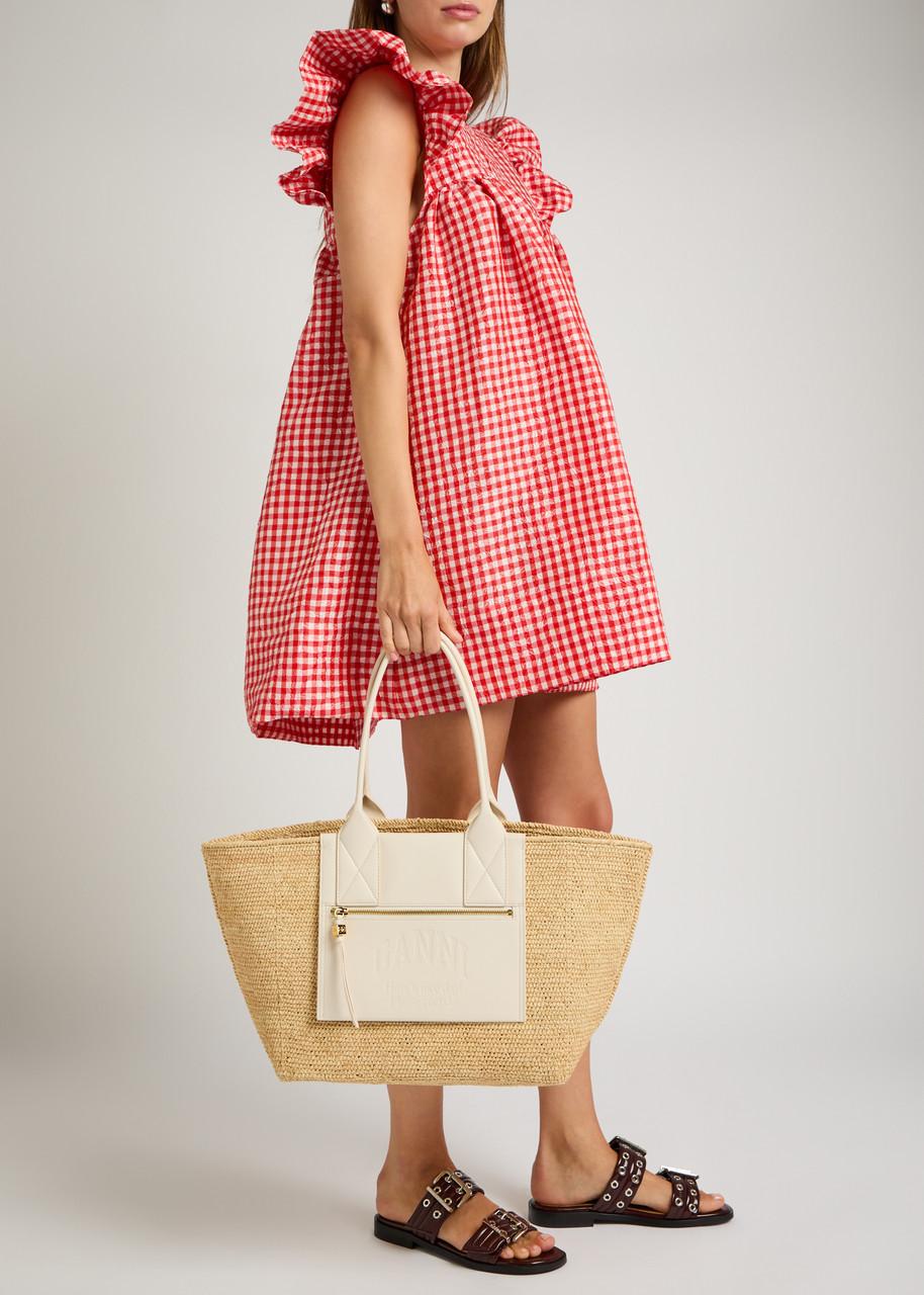 Ganni Easy Shopper Medium Raffia Tote in Natural | Lyst