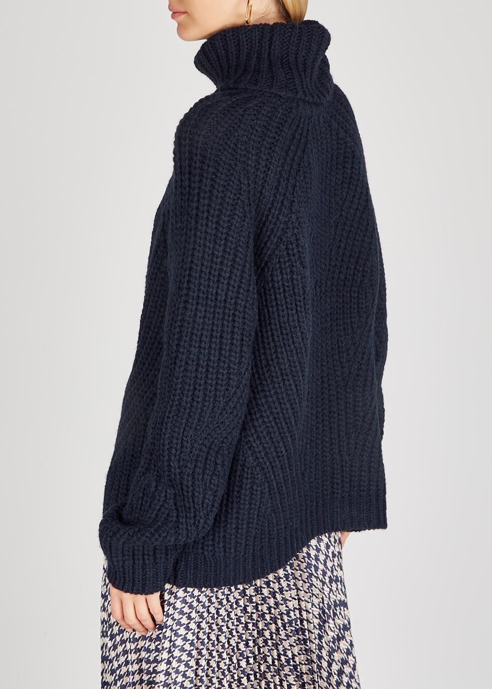 chunky navy sweater