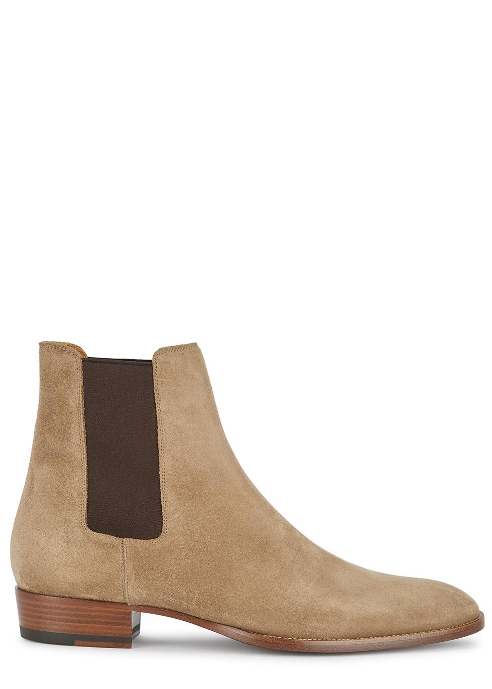 Saint Laurent Suede Wyatt Chelsea Boots in Black Brown (Brown) for Men - Save 27% - Lyst