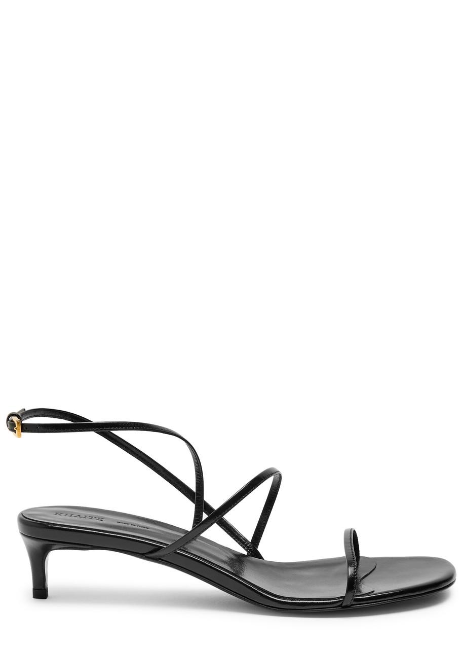 【KHAITE】ブラック Cage ヒールサンダル KHAITE Cage leather sandals | NET-A-PORTER