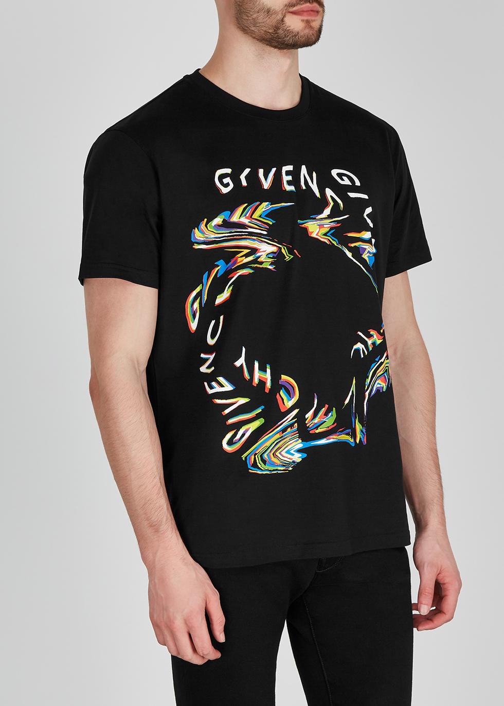 Givenchy Glitch Logo-print Cotton T-shirt in Black for Men | Lyst