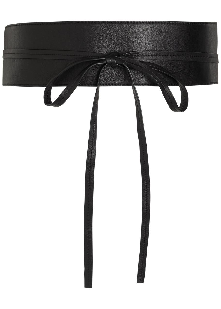Eileen Fisher Wraparound Leather Obi Belt in Black | Lyst display picture 1
