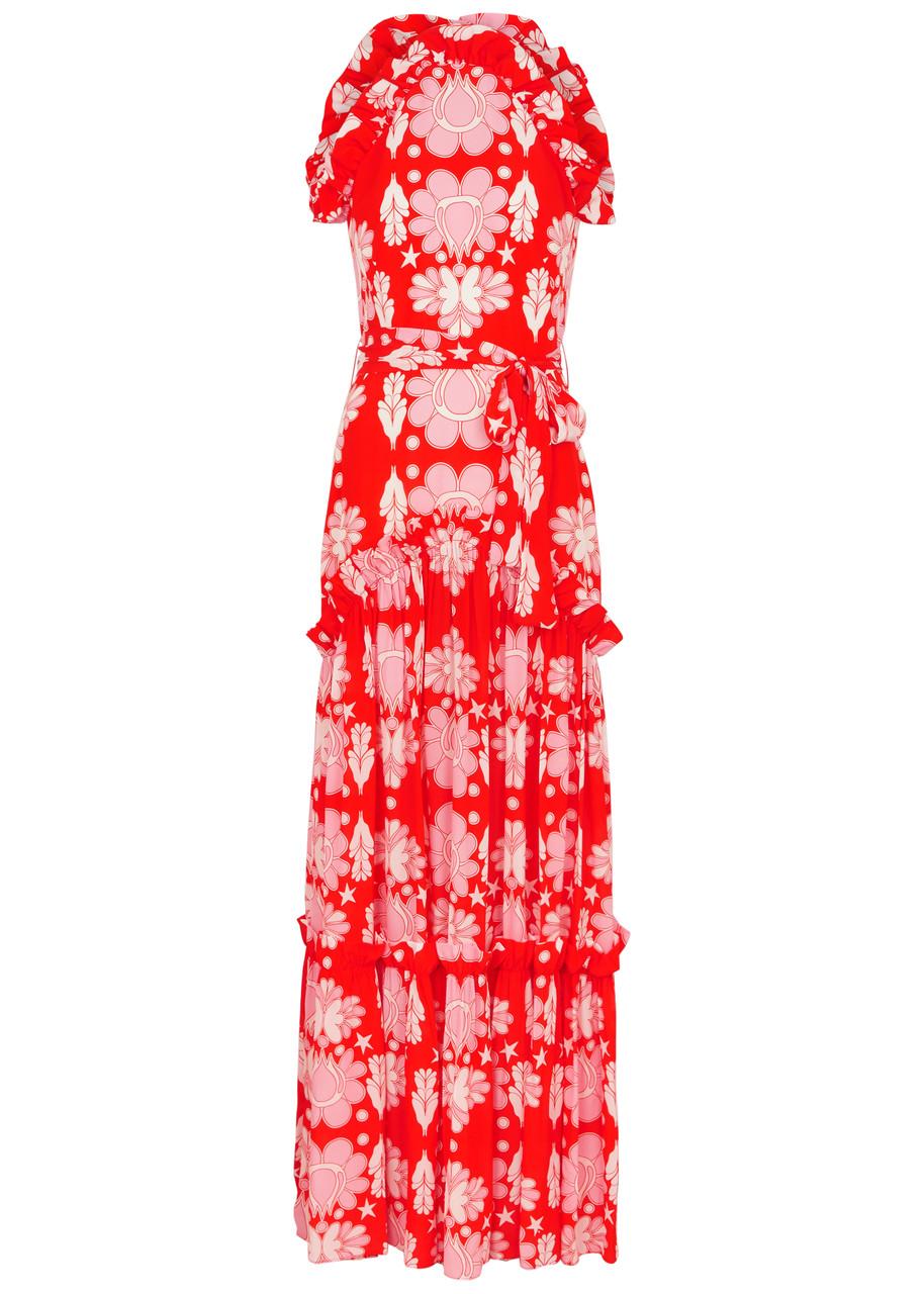 open lace back dress BORGO DE NOR NINET RED FLORAL COTTON SATEEN DRESS  MaruschkadeMargo