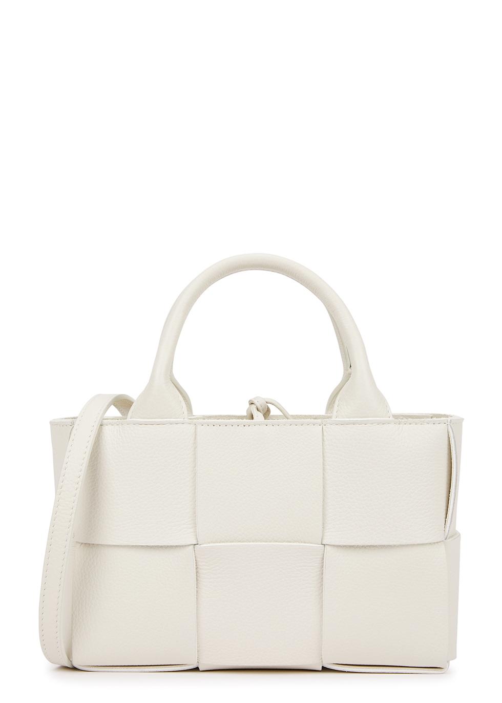 Bottega Veneta Candy Arco Small Leather Top Handle Bag in Natural | Lyst