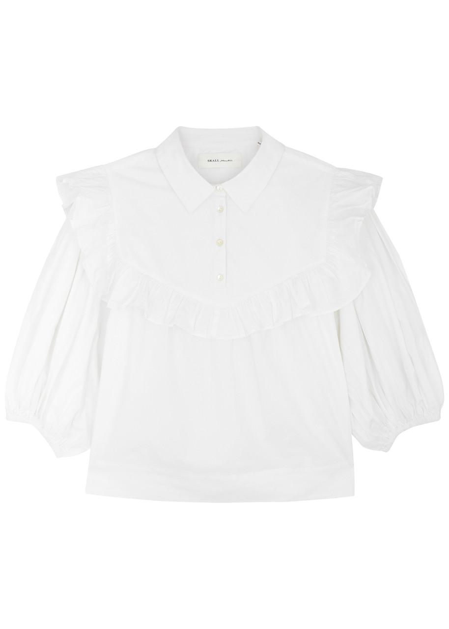 Skall Studio Ipani Ruffled Cotton Blouse in White | Lyst