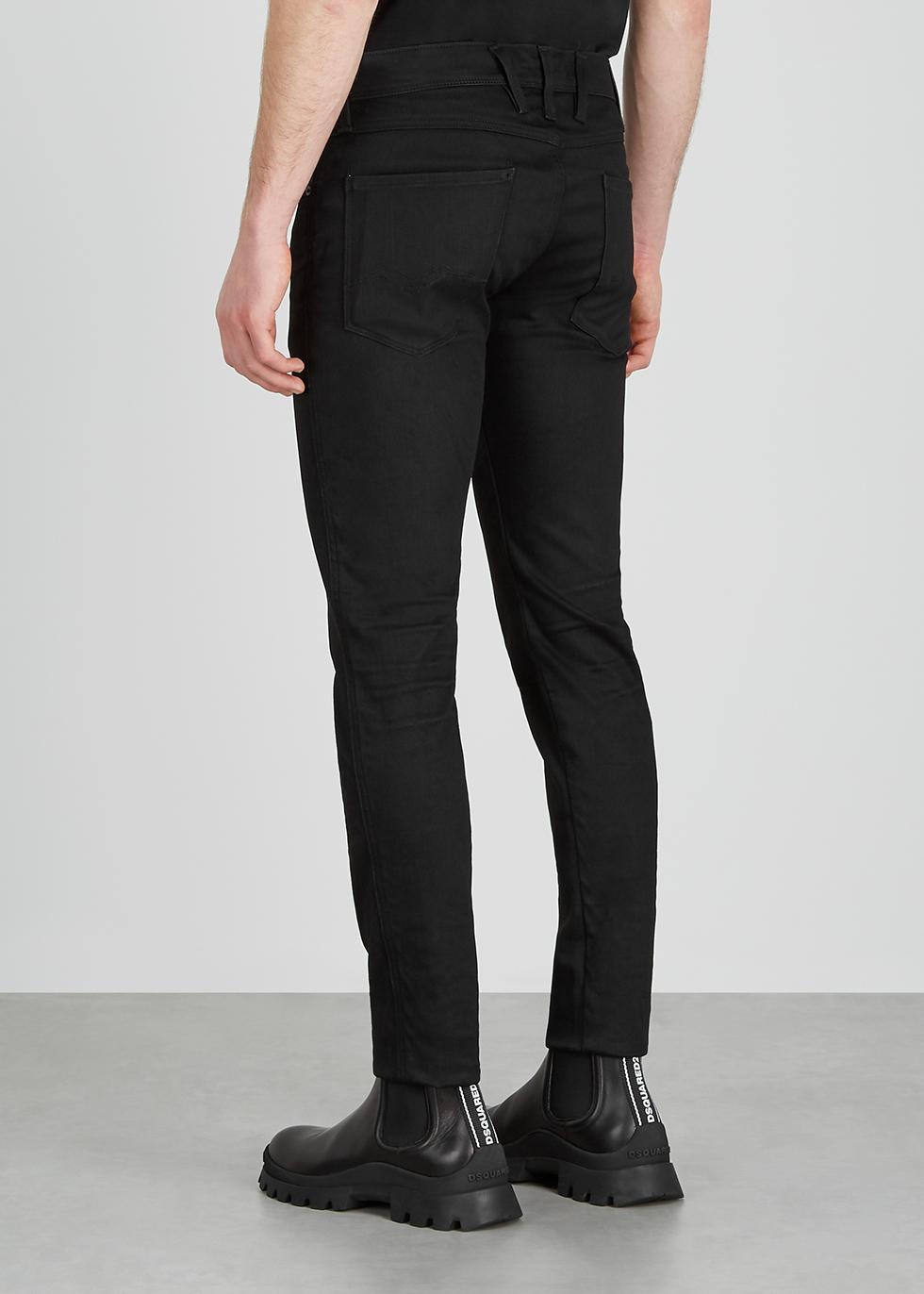 Replay Denim Anbass Hyperflex Black Slim-leg Jeans for Men - Lyst