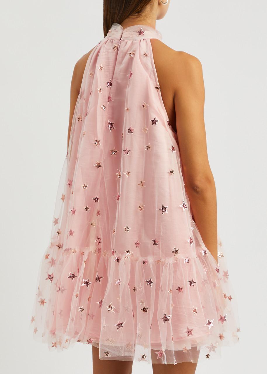 strapless open back dress Star Of The Show Hot Pink Sequin Dress