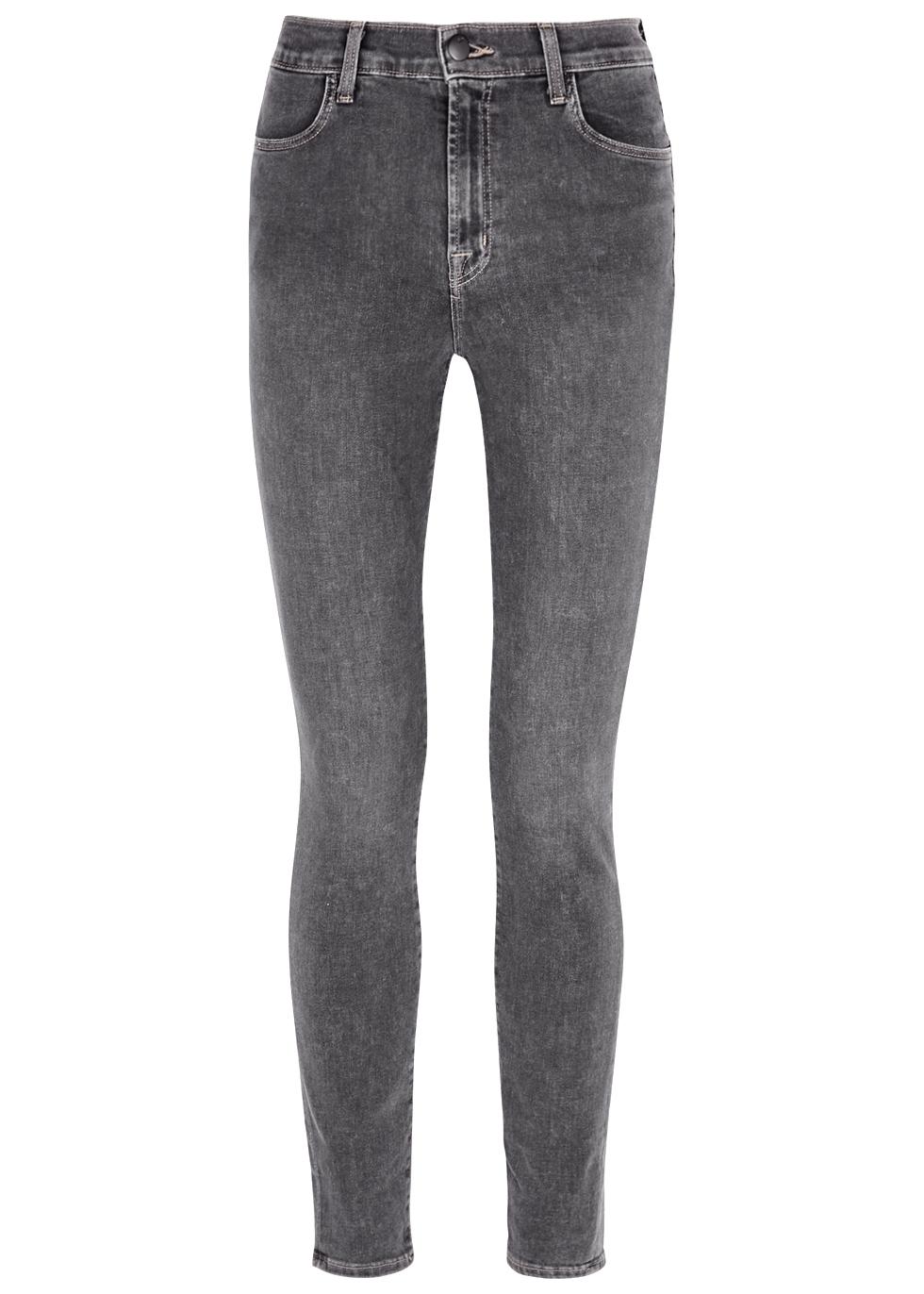 J Brand Maria Grey High-rise Skinny Jeans in Gray | Lyst