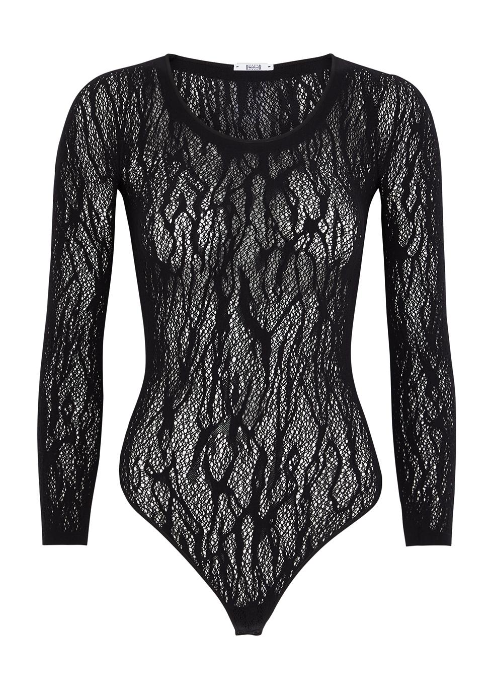 Wolford Snake Lace Bodysuit in Black | Lyst