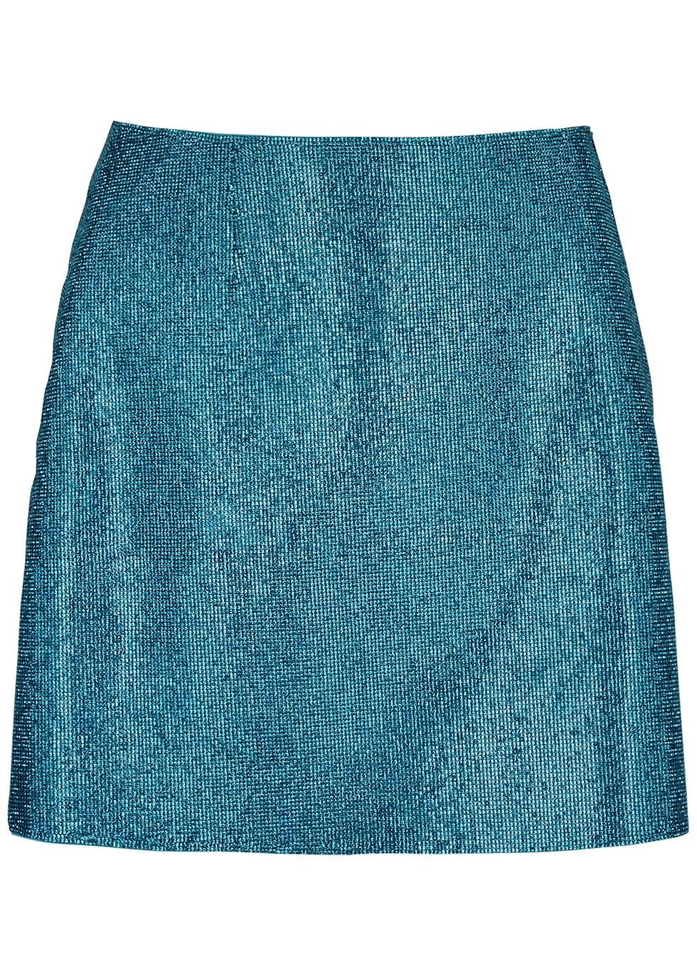 Nue Studio Camille Crystal Mini Skirt in Blue | Lyst