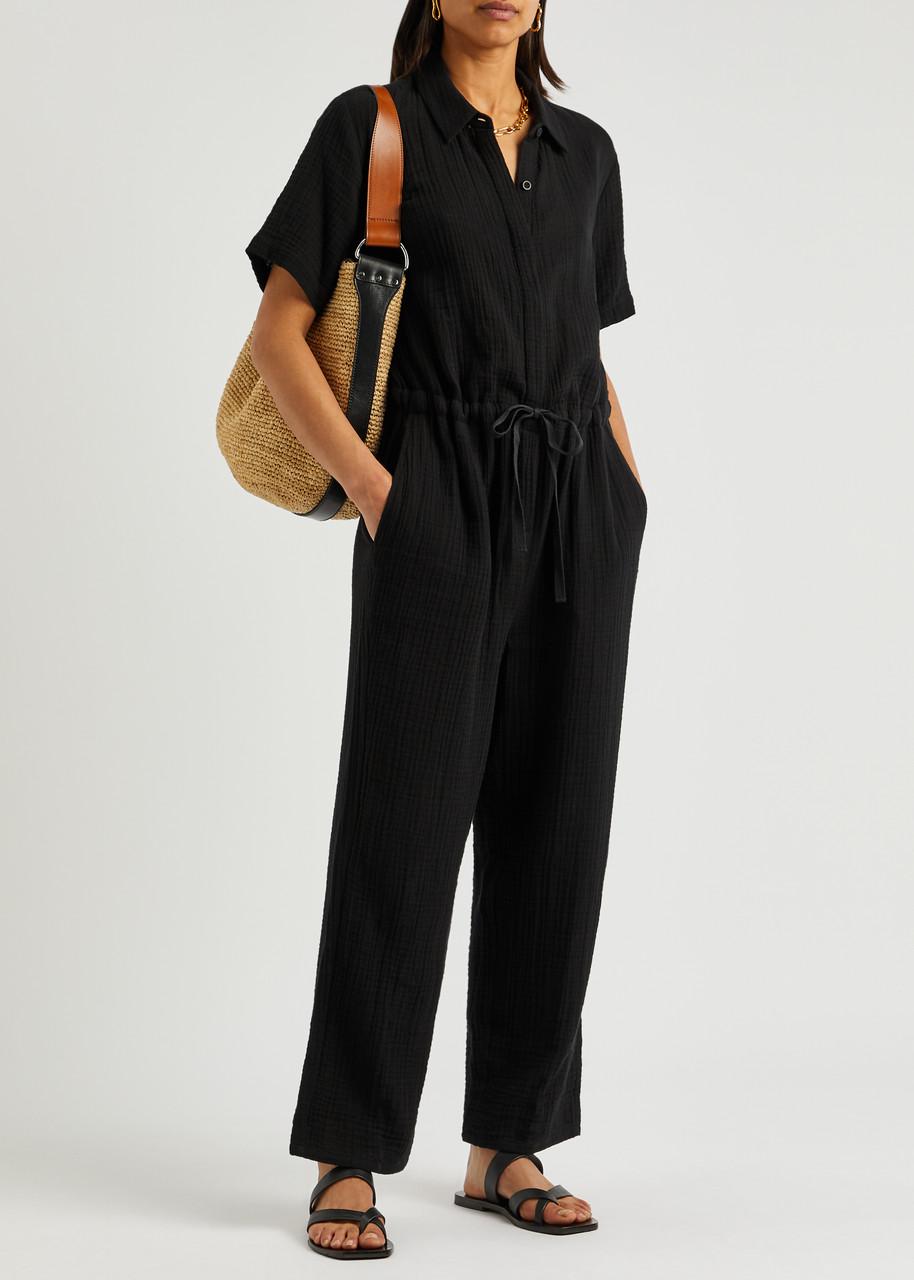 Boiled Wool Jersey V-Neck Jumpsuit | EILEEN FISHER