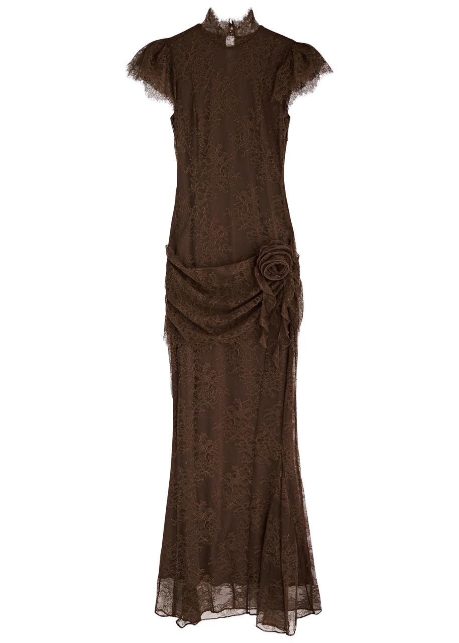 de la vali brown lace dress Brown De La Vali Silentium Dress by De La Vali