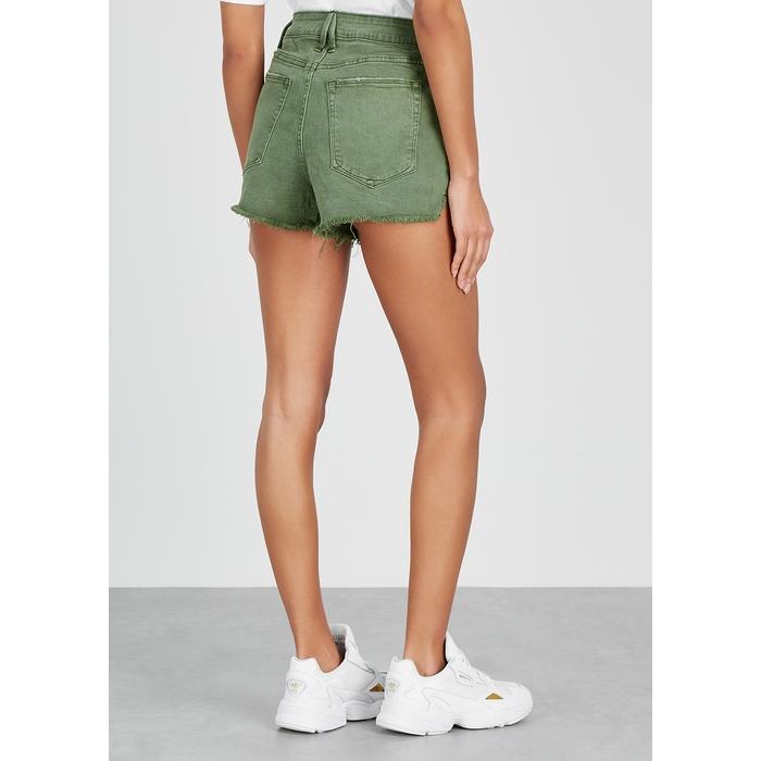 dark green jean shorts