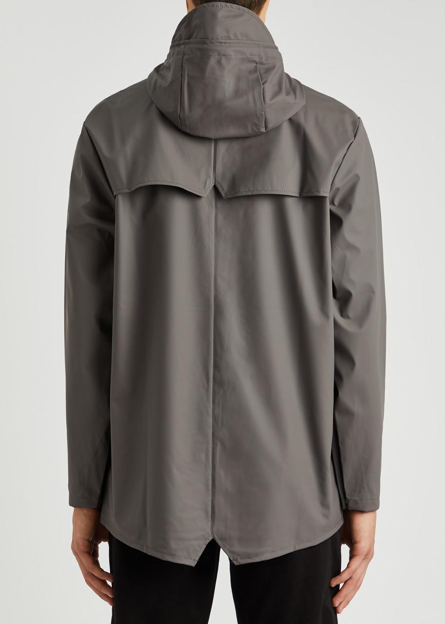 Rains Short Matte Rubberised Raincoat in Grey for Men | Lyst UK
