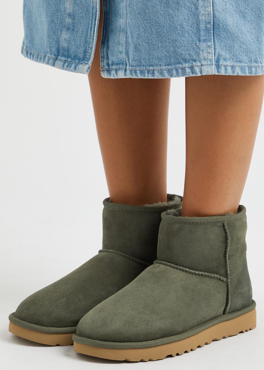 UGG Classic Mini Regenerate Suede Ankle Boots Boots in Green