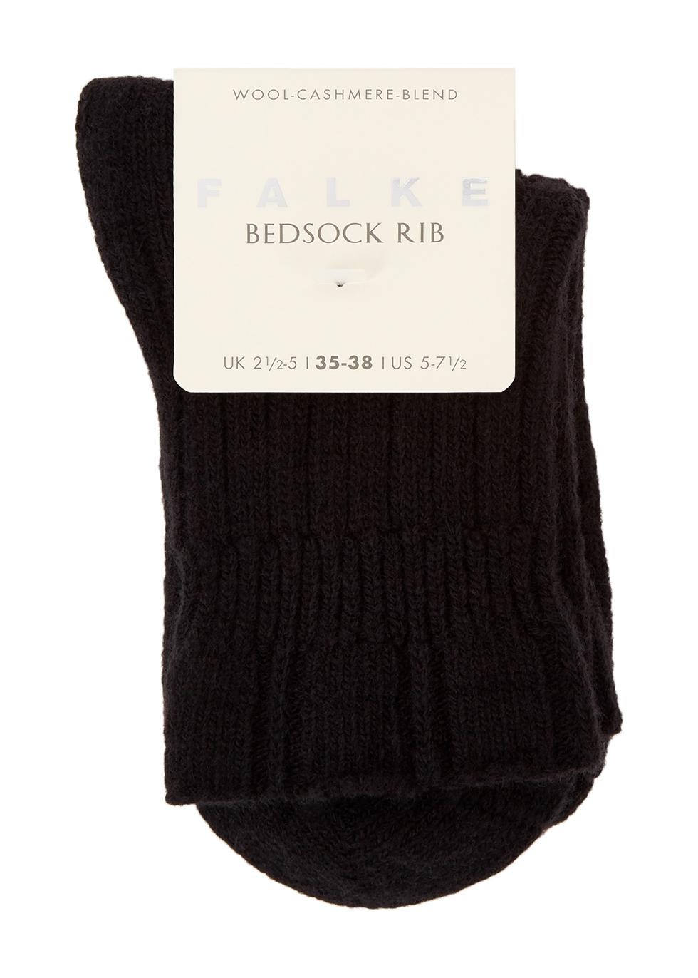 FALKE Bedsock Rib Wool-blend Socks in Black | Lyst