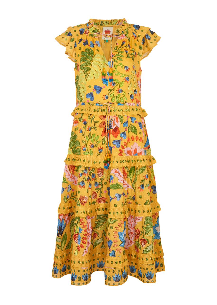 FARM Rio Summer Garden Sleeveless Maxi Dress in Yellow | Lyst